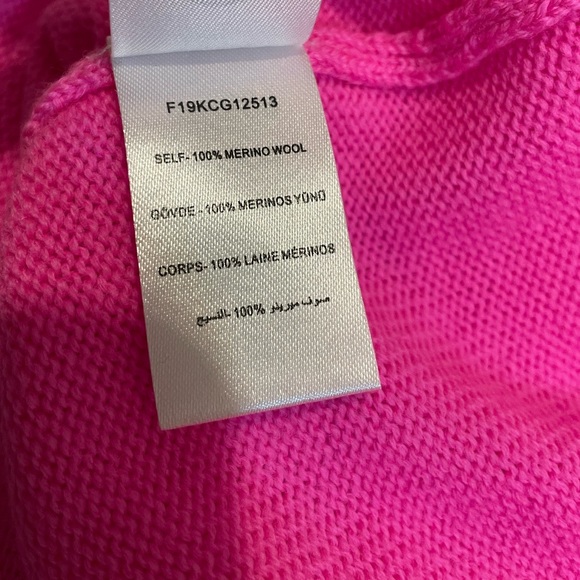 Pink Fluo knit merino wool sweater turtleneck size medium - Picture 7 of 11